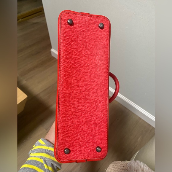 NWOT Coach F57555 Mini Sierra Satchel Crossgrain Leather Gold/True Red - Picture 4 of 4